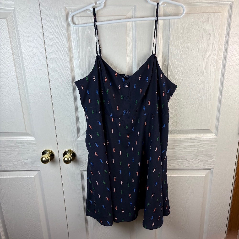 Modcloth Seahorse Sleeveless Dress Blue